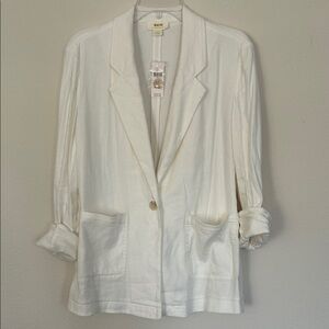 Anthropologie - Maeve Cream Single-Button Relaxed Blazer